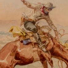 Detail, Charles M. Russell, Bronc Rider