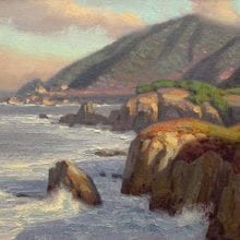Jim Lamb, Early Morning on Big Sur, oil on linen, 16 x 24, $4900