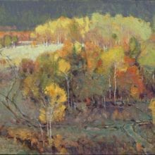 Jim Morgan, If You come to a Fork in the Road Take it, oil on linen, 12 x 18, $3700