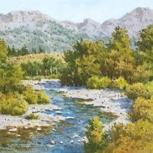 Joseph Bohler, Montana, transparent watercolor, 11 x 14.5, $3500