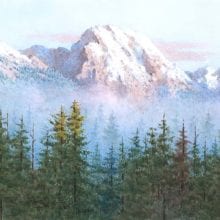 Joseph Bohler, Morning Glory-Mt Moran, transparent watercolor, 17 x 21, $6000