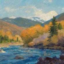 Ralph Oberg, On the Eagle River with Dan, 10 x 12, $2000