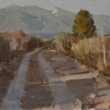 Robert Lemler, Back Road Taos, oil on linen, 12 x 16, $2600