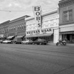 Black & white photograph of downtown Sheridan, Wyoming taken by David Plowden in 1983