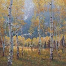 Paul Waldum, Aspen Grove in the Bighorns, pastel, 22 x 34, $4800