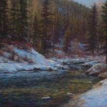 Paul Waldum, North Fork of Piney Creek -March, pastel, 21 x 26, $4100
