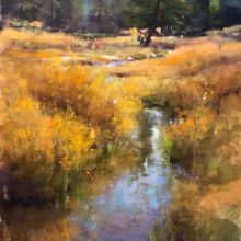 Jacob Aguiar, Bighorn Brook, pastel, 12 x 9, $1,300