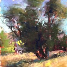 Jacob Aguiar, Red Barn, Study, pastel, 6 x 6, $750