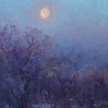 Jessica Garrett, Moonrise, oil, 10 x 8, $800