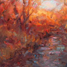 Jessica Garrett, Sun and Shadow, oil, 16 x 8, $1250