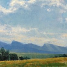 John Potter, August Skies, oil, 7 x 10, $1550