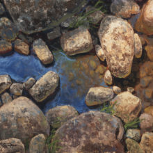 John Potter, Little Goose Creek Aside, oil on panel, 12 x 16, $3150