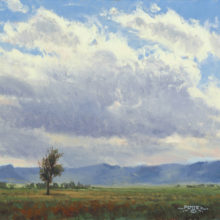 John Potter, Racing Clouds Above Big Horn, oil on panel, 10 x 16, $2950