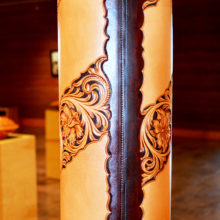 James F. Jackson, Leather Flower Vase, $1325