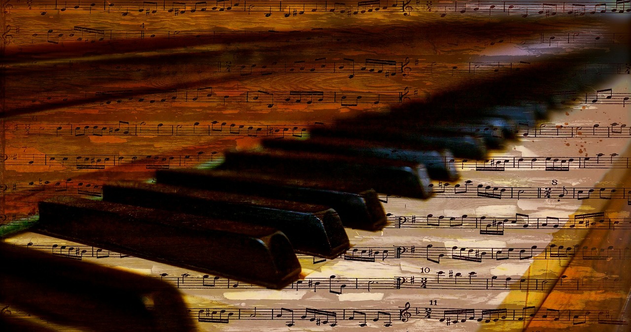 Photograph of piano keys