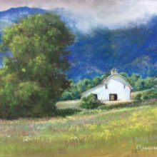 Elizabeth Rhoades, Brinton Saddle Barn, pastel, plein air, $750
