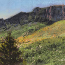 Elizabeth Rhoades, Rock of Ages, pastel, plein air, 6 x 8, $525