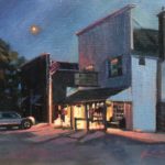 Oil painting of downtown Big Horn, WY