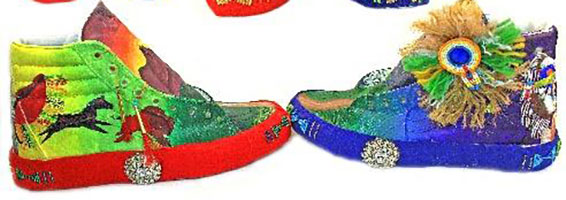 Mixed-media,-personalized-shoes-by-Amberly-Whiteman,-Noelle-White-Clay-and-Teanna-Braine