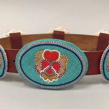 Carrie Moran McCleary, Beaded Conch Belt, beads, felts, leather, 3 x 6 x 8, $750 - SOLD