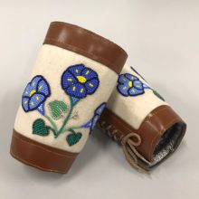 Carrie Moran McCleary, Beaded Cowboy Cuffs, wool, felt, fabric, leather, beads, 6 x 4 each, $275