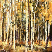 Clive Tyler, Fall Aspens, soft pastel, 10 x 8, $850