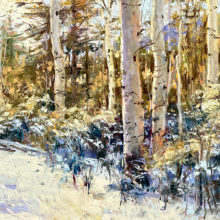 Clive Tyler, Winter Aspen Light, soft pastel, 8 x10, $850