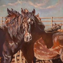 Ellen Dudley, Titans, oil on canvas, 24 x 24, $3,500