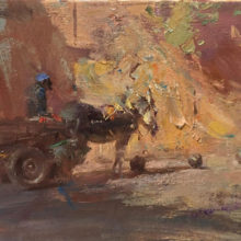 Huihan Liu, Medina of Marrakesh, oil, 8 x 10, $2,400