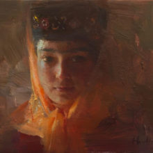 Huihan Liu, Tajik Girl, oil, 8 x10, $2800