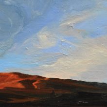 Jenny Wuerker, Neon Hill, oil on panel, 5.5 x 10, $700