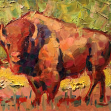 Jerry Salinas, King of the Herd, oil, 8 x 10, $500