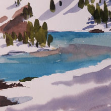 Jon Madsen, Ice Out, watercolor, 10 x 8, $250