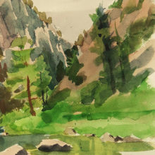 Jon Madsen, Still Water, watercolor, 10 x 8, $250 - SOLD