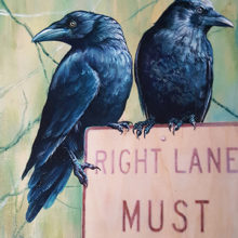 Karyne Dunbar, Right Lane Must Turn Right, acrylic, 8 x 10, $290