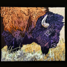 Lisa Charles, Untitled Buffalo, thread painting, 8 x10, $750 - SOLD