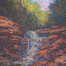 Thomas Paquette, The Forbidden Falls, oil on oil paper mounted on birch plywood, 8.5 x 5.75, $1500 - SOLD