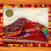Marianne Vinich, Red Canyon--The Road Less Traveled, fused glass and mosaic, 8 x 10, $2900