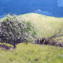 Michael Untiedt, When the Fences Rise, What Pastures Be Mine, oil on linen, 16 x 20, $4200