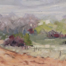 Heather Burton, Morning Rain, oil, 6 x12, 475