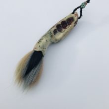 Glen Grishkoff, Ceramic Deer Tail Hair Finger Grip Brush, ceramic and mixed media, 10 x1.5 x 1.5, $125