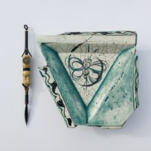 Grishkoff, Glenn Grishkoff, The Floating Butterfly and Magical Brush, raku plate and ermine tail brush, $345 (2)