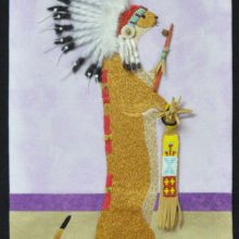 Lisa Charles, The Chief of 'The Weasel Clan', thread painting, 10 x 6.5, $400 - SOLD