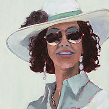 Terry Cooke Hall, Wide-Brimmed Smile, oil on linen panel, 10 x 8, $1200