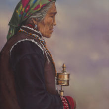 Kent McCain, Tibetan Woman With Prayer Wheel