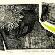 Martin John Garhart, Ache, etching, 4 x 6, $160