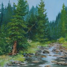 Randy Stout, North Paint Rock, watercolor, 7 x 5, $400
