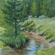 Randy Stout, Penrose Creek, watercolor, 5 x 7, $400