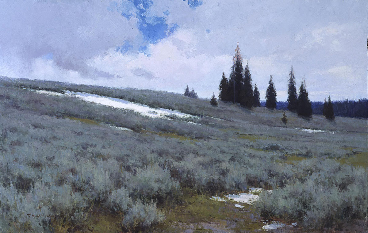 Painting of a sagebrush field