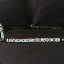 TJ Wald & Nate Wald,Turquoise Beaded Headstall with Rawhide, beads, leather and rawhide, 5/8, $500 - SOLD